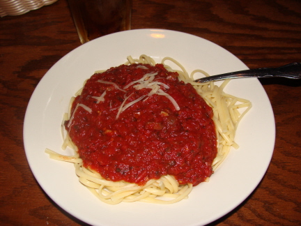 Linguini with marinara sauce