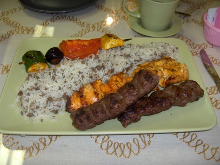 Tawook and keftah skewers