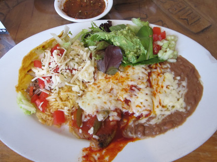 Mexican plate with chile relleno