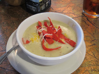 Potato and green chile soup