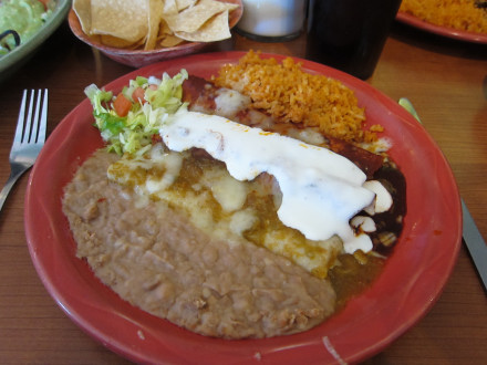 Tri-color enchiladas