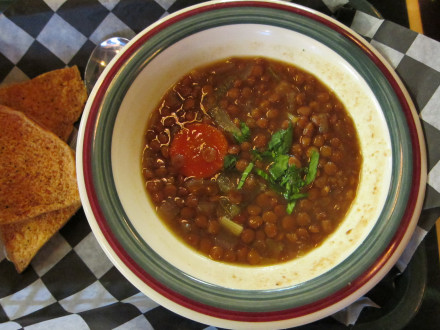 Cup of lentil soup (the bowl is even bigger!)