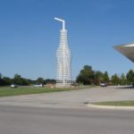 The pop bottle statue at Pops