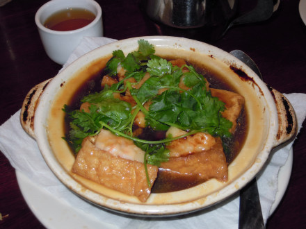 Hot pot with stuffed tofu was a special item that is not on the menu 