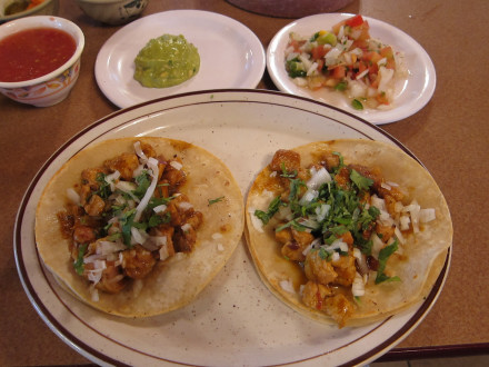 Pork tacos from the a la carte menu