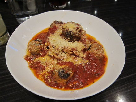 Bucatini and meatballs