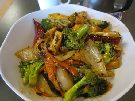 Spicy green tea stir fry is one of my favorites