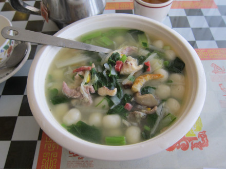 Rice ball soup is a traditional dish served at the winter solstice