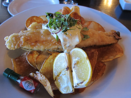 Fish and chips from the lunch menu